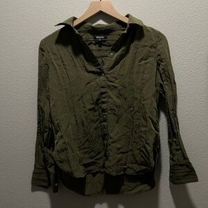 Madewell Elegant Forest Green Button-Down Shirt